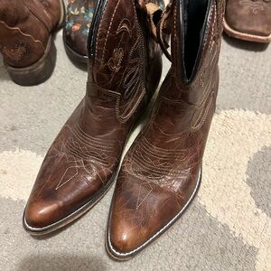 Brown Leather Cowboy Boots Dingo